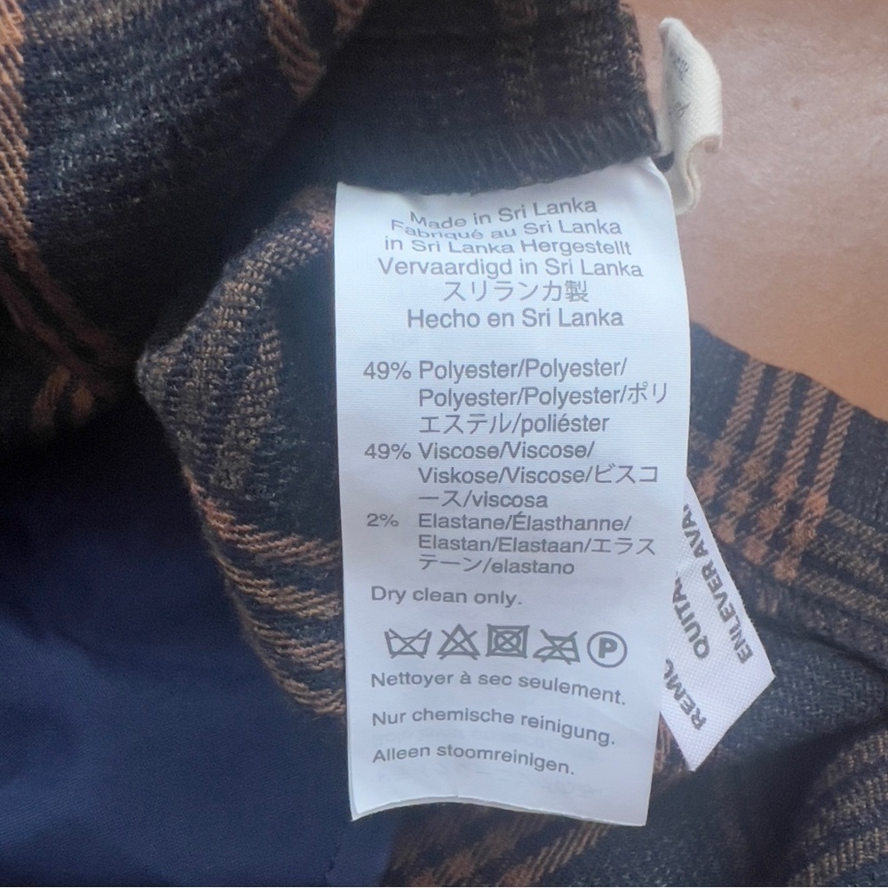 Madewell Plaid Double-Breasted Mini Skirt Sz XXS Navy Brown - Picture 9 of 9